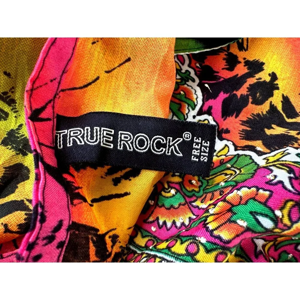 True Rock Free Size Multicolor Kaftan Boho Luxe Festival Wear Resortwear Chic - Picture 8 of 9